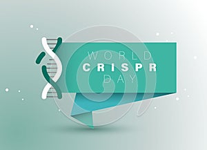 World CRISPR Day. Paper sign. Medical vector illustration. Health care