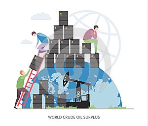 World Crude Oil Surplus concept