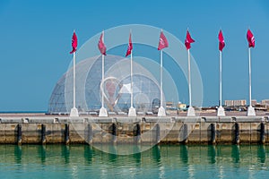 World cup clock in Doha, Qatar