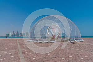 World cup clock in Doha, Qatar