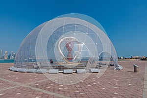 World cup clock in Doha, Qatar