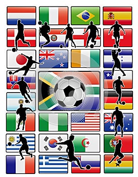 World cup flags vector