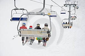 World cup ski centar, chair ski lift elevator Bansko Bulgaria photo