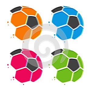 World cup soccer balls silhouettes