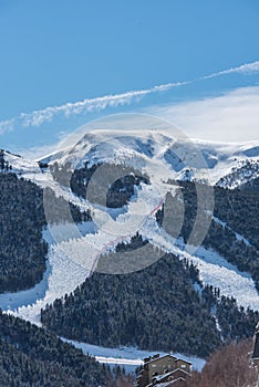 World Cup tracks in the ski area of Grandvalira, Andorra