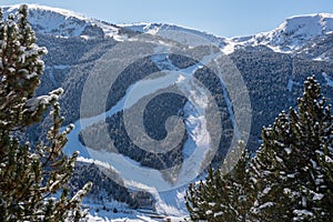 World Cup tracks in the ski area of Grandvalira, Andorra