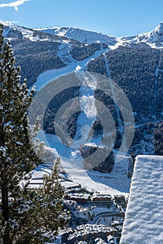 World Cup tracks in the ski area of Grandvalira, Andorra