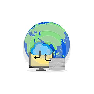World database server center icon or sign