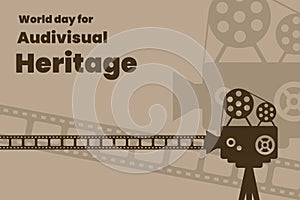 World day for audiovisual heritage poster, background