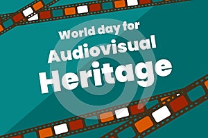 World day for audiovisual heritage poster, background