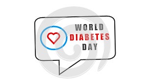 World Day Diabetes, Medical animation. Medical concept. Modern style logo for november month awareness campaigns.