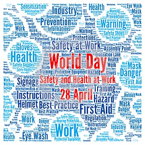 World day safety and health at work word cloud