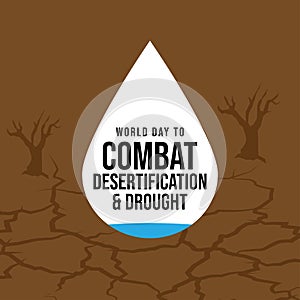 World Day to Combat Desertification and Drought banner with Desert texture background vector design