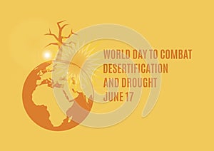 World Day to Combat Desertification and Drought vector photo