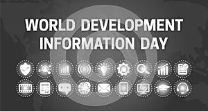 World Development Information Day Background Banner Illustration