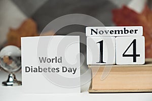 World Diabetes Day of autumn month calendar November