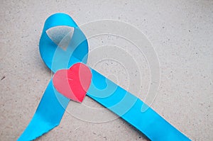 World diabetes day. Blue ribbon DIABETES. Modern style logo illustration for november month awareness campaigns.