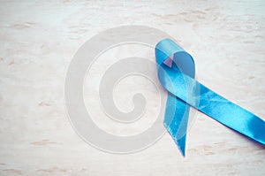 World diabetes day. Blue ribbon DIABETES. Modern style logo illustration for november month awareness campaigns.