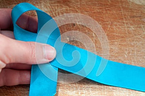 World diabetes day. Blue ribbon DIABETES. Modern style logo illustration for november month awareness campaigns.