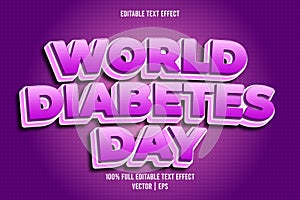 World diabetes day editable text effect cartoon style