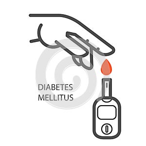 World Diabetes Day icon - blood sugar test device, Glucose Meter
