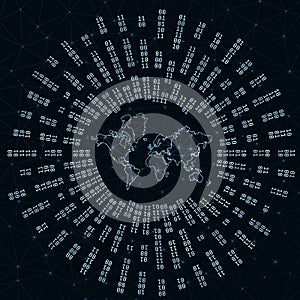 The World digital map.