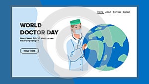 World Doctor Day Celebrate Hospital Worker Vector