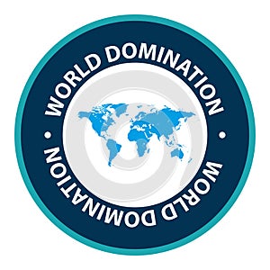 world domination stamp on white