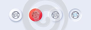 World donation line icon. Global charity sign. Line icons. Vector