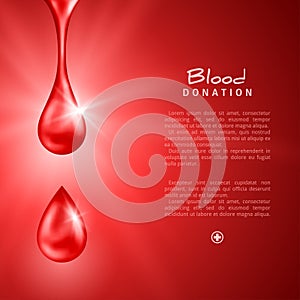 World Donor Day Poster or Flyer with Red Drops