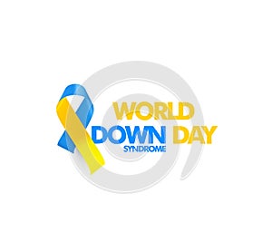 World down syndrome day, genetic disorder 21 chromosome, DS or DNS trisomy vector symbol.