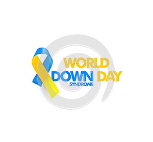 World down syndrome day, genetic disorder 21 chromosome, DS or DNS trisomy vector symbol. photo