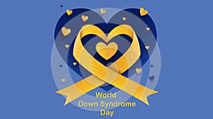 World Down Syndrome Day Heart and Ribbon Design