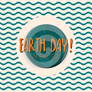 World Earth day concept. Vector illustration. Earth map shapes with shadow.