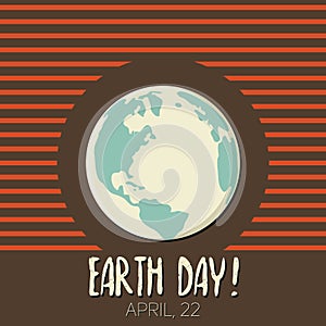 World Earth day concept. Vector illustration. Earth map shapes with shadow in flat style.