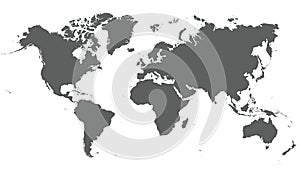 World and earth vector global map. Flat abstract globe with asia, africa, europe, america, australia on white background. Planet