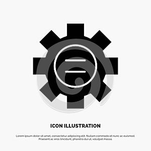 World, Education, Setting, Gear solid Glyph Icon vector