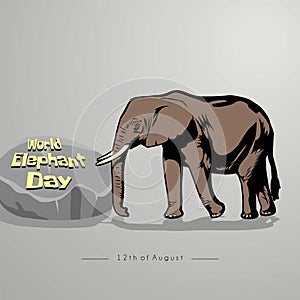 World Elephant Day Icon Vector design Concept