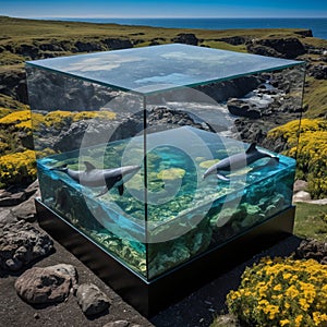 World enclosed in aquarium. photo