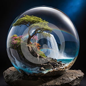 A world enclosed in a glass globe. photo