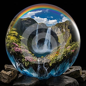 A world enclosed in a glass globe. photo