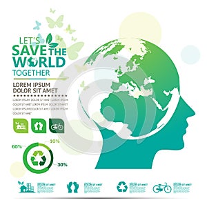 World Environment concept. Let`s Save the World Together vector illustration