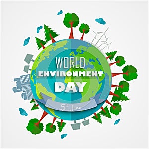 World environment Day background for symbols on clean earth