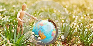 World Environment Day concept. Globe in nature concept. Environment and conservation