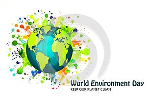World Environment Day concept illustration depicting keep our planet clean ecology and environment conservation vision generative