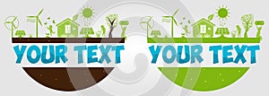 World environment day. Ecology. Creative. Eco-friendly concept ideas. Alternative sun energy. Eco power. Wind turbine. Wind mill.