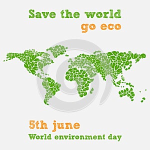 World environment day - fifth june, save the world illustration