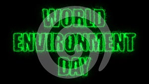 World environment day text, 3d rendering backdrop, computer generating, can be used for holidays festive design photo