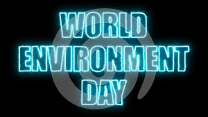 World environment day text, 3d rendering backdrop, computer generating, can be used for holidays festive design photo