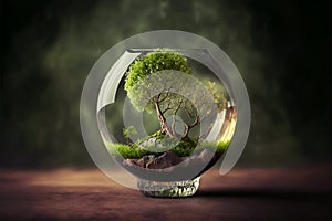World environment and earth day concept with glass globe